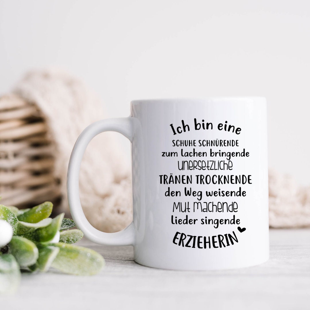 Tasse Ich bin eine Erzieherin personalisiert - Abschiedsgeschenk Danke Kindergarten - Geschenk Erzieherin Tagesmutter