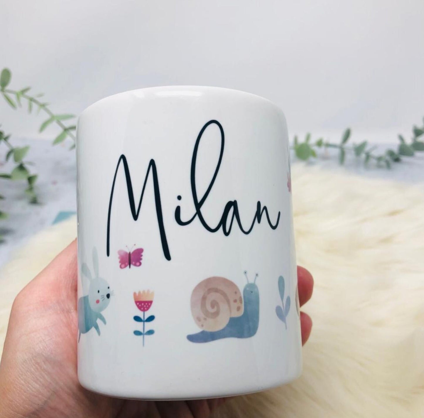 Spardose mit Name - personalisiert - Einschulung Geburt - Waldtiere