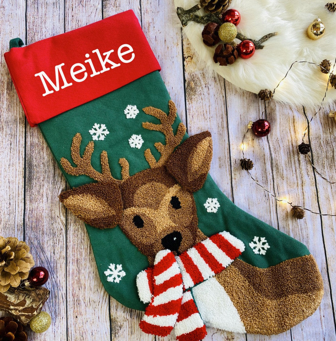 Personalisierter Nikolausstrumpf mit Rentier – Ein Highlight für die Weihnachtszeit