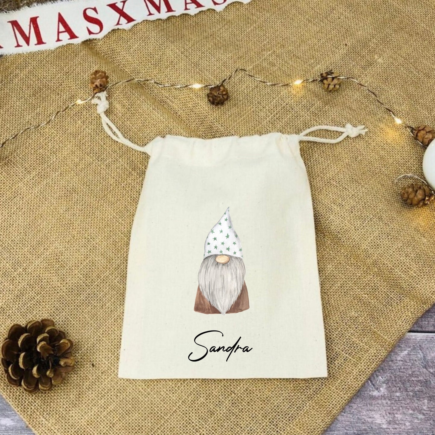 Weihnachten - Geschenkbeutel personalisiert - Wichtelgeschenk - Geldgeschenk Wichtel - Gnom - personalisiert