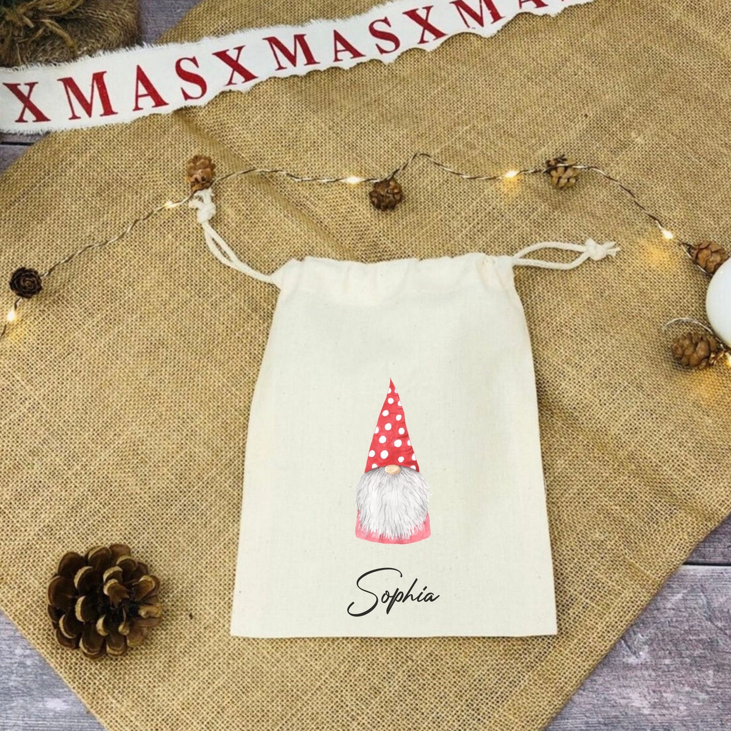 Weihnachten - Geschenkbeutel personalisiert - Wichtelgeschenk - Geldgeschenk Wichtel - Gnom - personalisiert