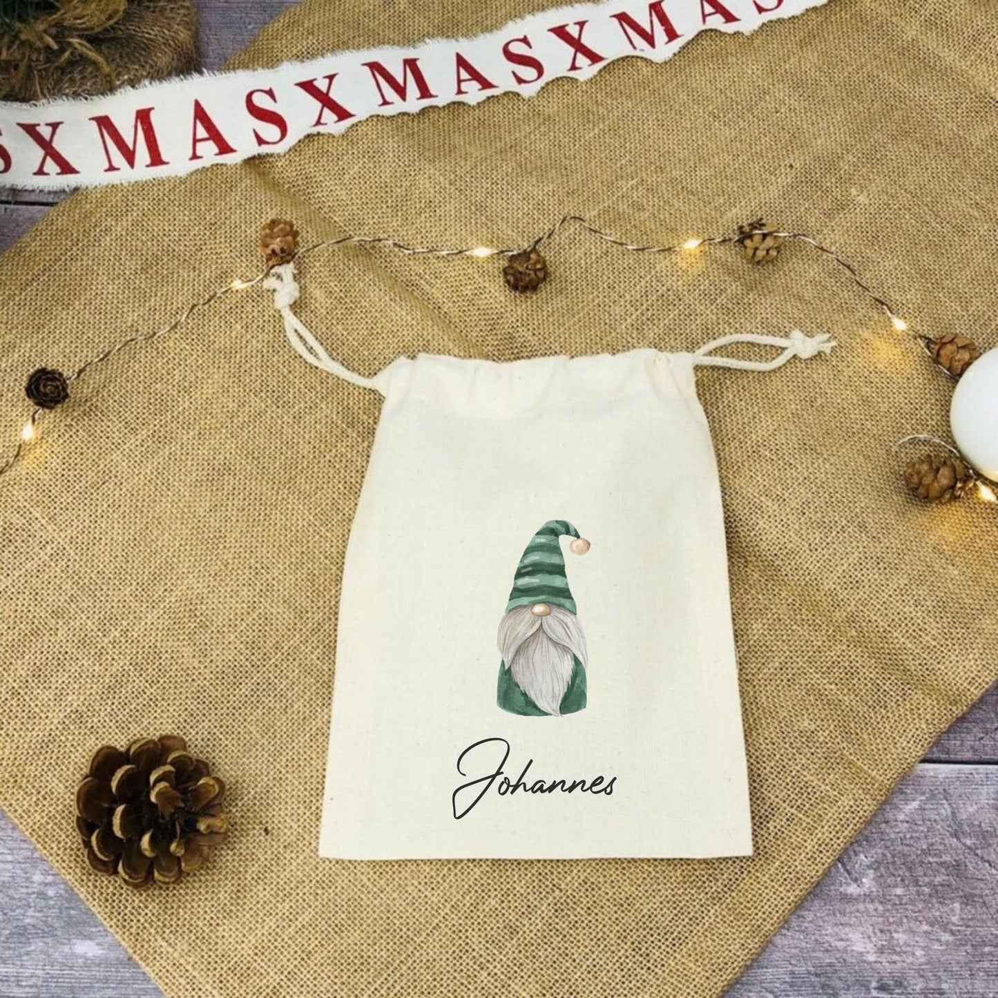 Weihnachten - Geschenkbeutel personalisiert - Wichtelgeschenk - Geldgeschenk Wichtel - Gnom - personalisiert