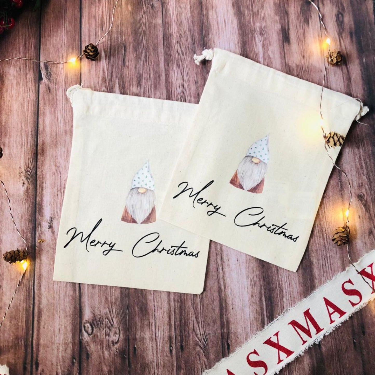 Weihnachten - Geschenkbeutel personalisiert - Wichtelgeschenk - Geldgeschenk Wichtel - Gnom - personalisiert