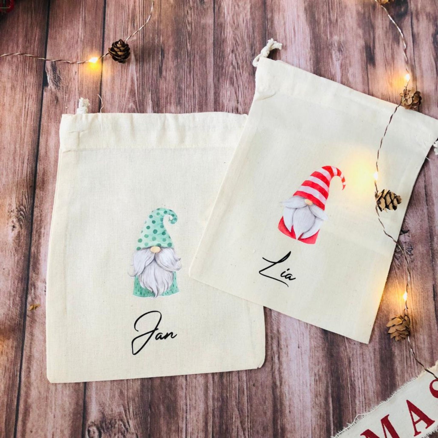 Weihnachten - Geschenkbeutel personalisiert - Wichtelgeschenk - Geldgeschenk Wichtel - Gnom - personalisiert
