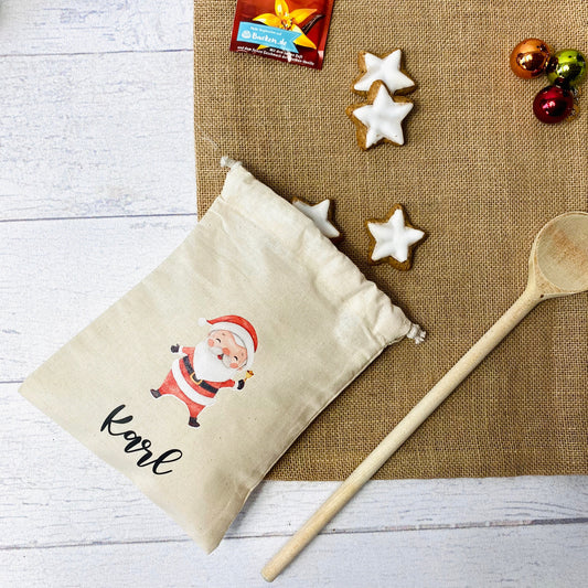 personalisierter Beutel für Weihnachten - ideal als kleine Geschenkverpackung, für Süßigkeiten oder Geld - verschiedene Designs mit Namen