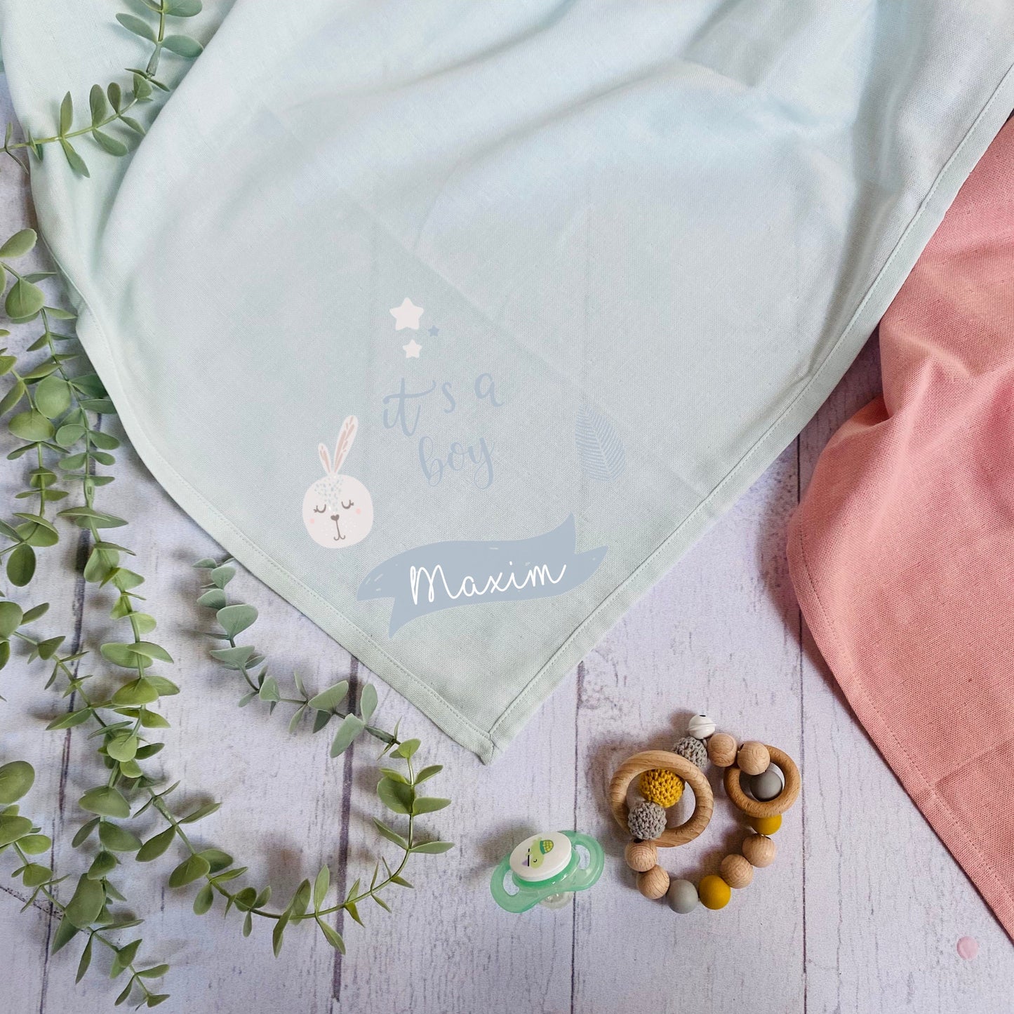 Mulltuch Spucktuch Baby - personalisiert mit Name - 3 Designs - Organic Cotton