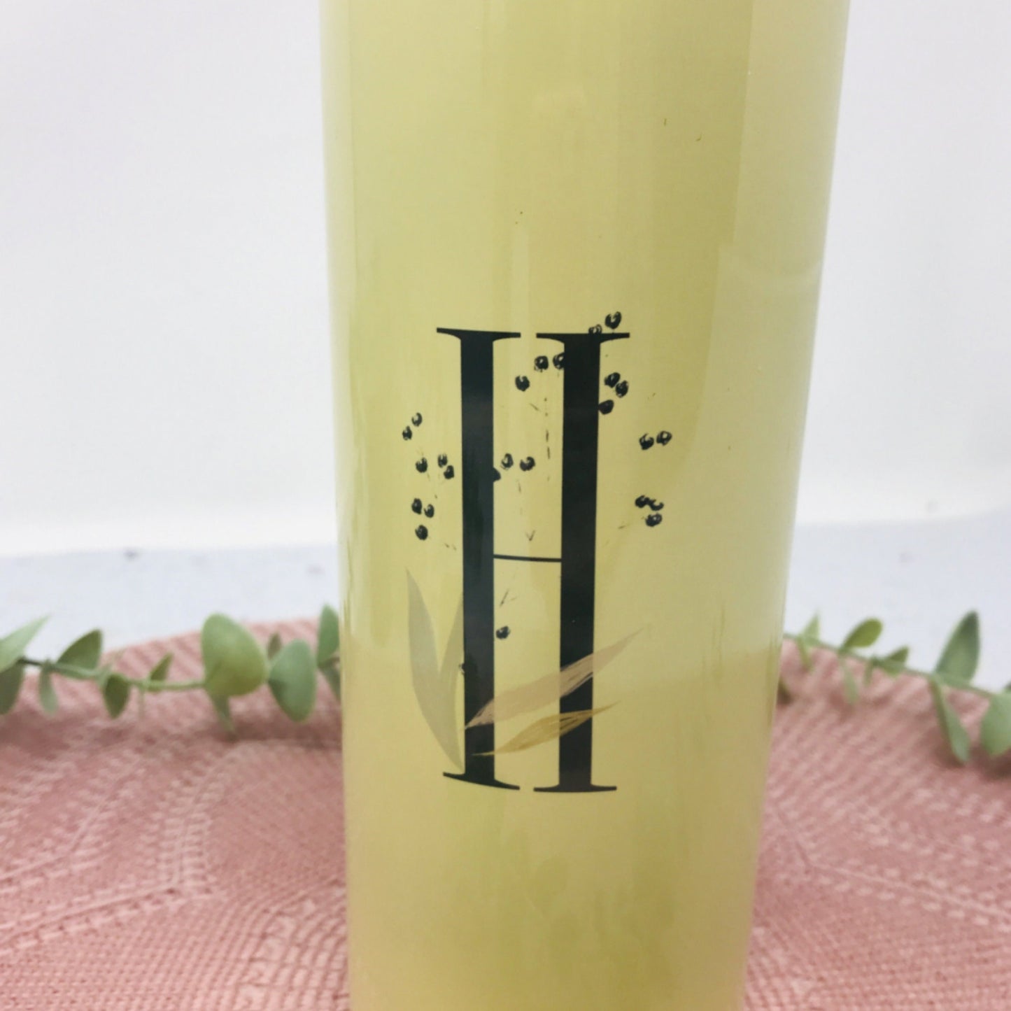 Großer Thermobecher to Go personalisiert - weiß oder gelb - Initial Floral