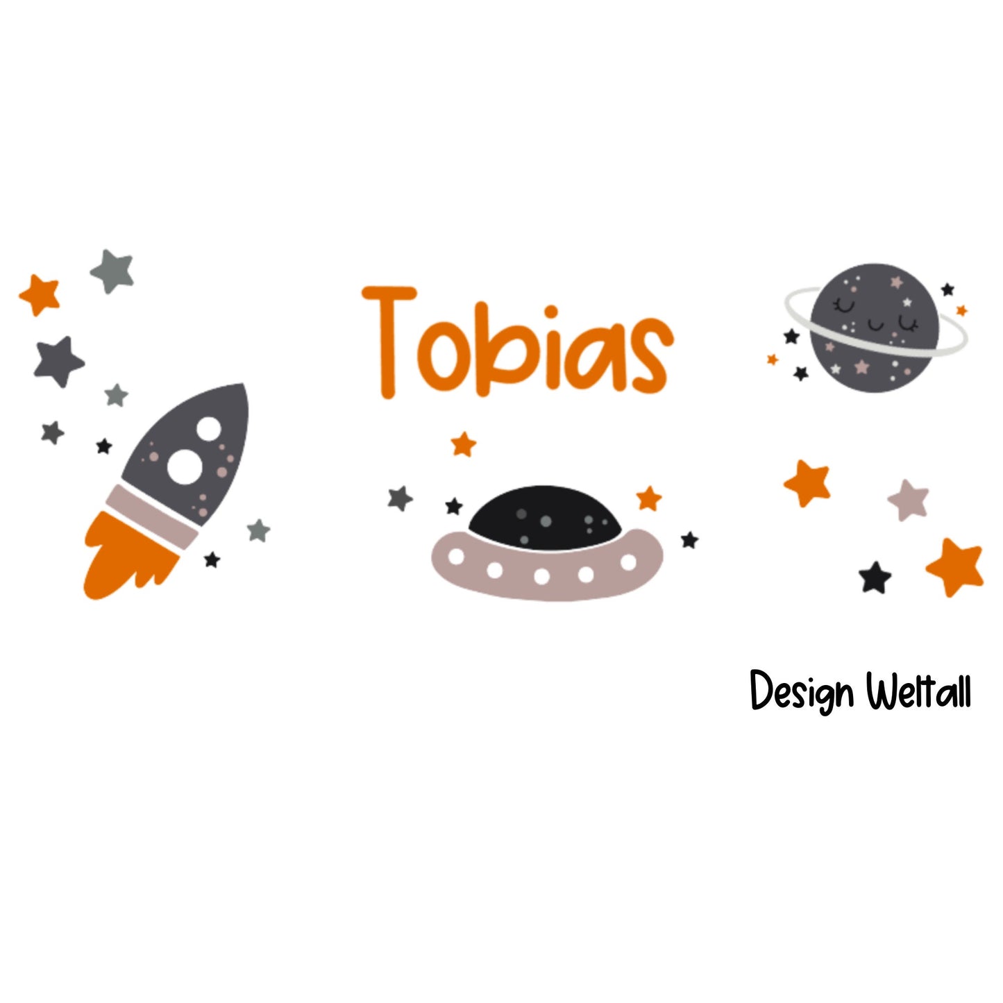 Spardose mit Name - personalisiert - Einschulung Geburt - Design Weltall