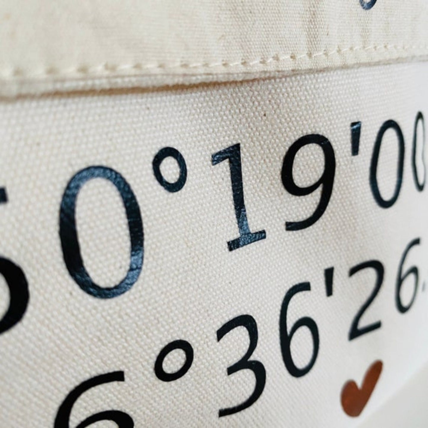 Geschenk zum Einzug - Aufbewahrungskörbchen natur personalisiert mit Koordinaten