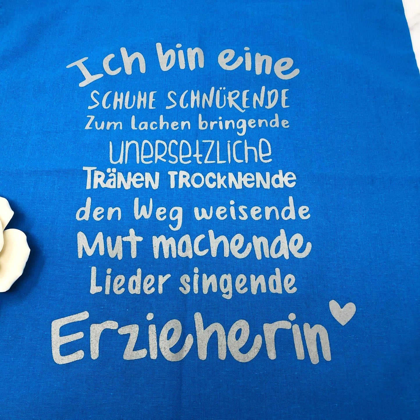 Baumwolltasche Stofftasche für die Erzieherin - blau - Dankeschön - Abschiedsgeschenk Kita