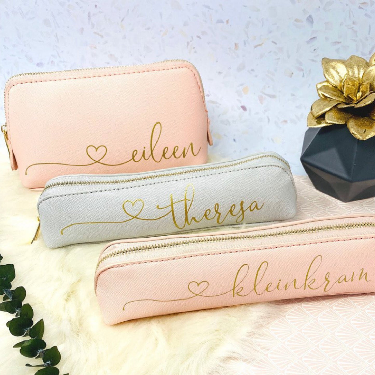 Geschenk zum Muttertag Mäppchen personalisiert rosa gegen Unordnung in der Handtasche Stifteetui personalisiert