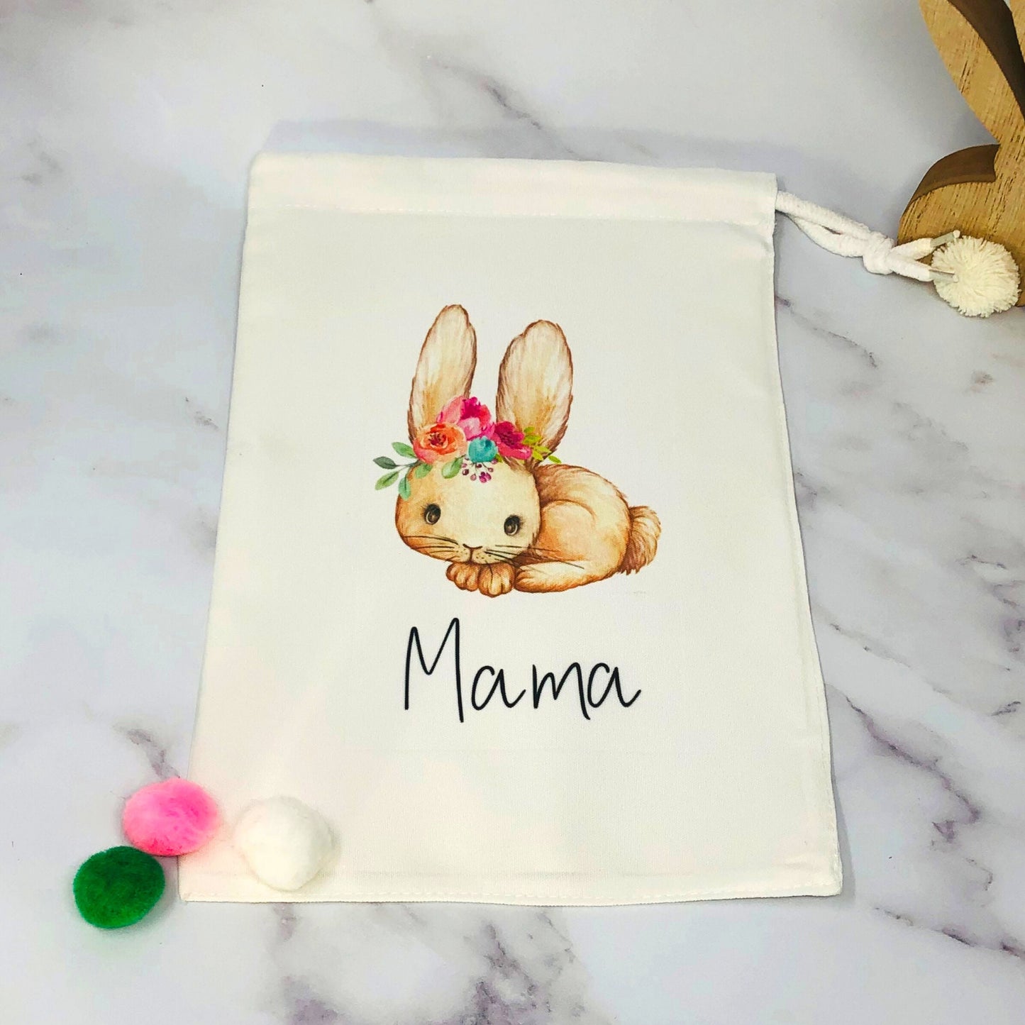 Osterkörbchen Osternest personalisiert - Beutel personalisiert mit Osterhasen Aquarell und Name - verschiedene Motive, Geschenk