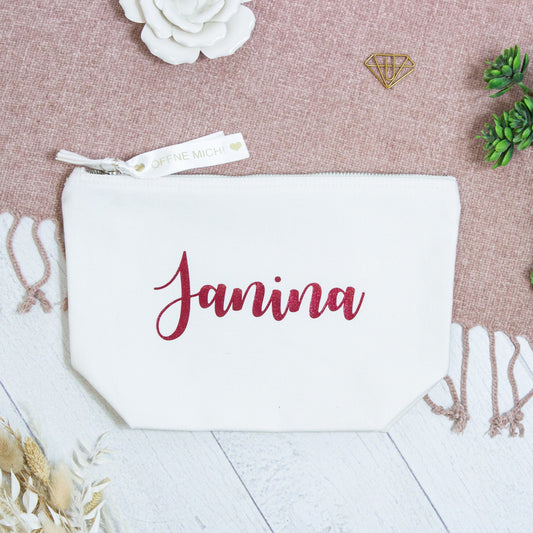 Überraschungsgeschenk - Kosmetikbeutel mit geheimer Nachricht innen - außen mit Name