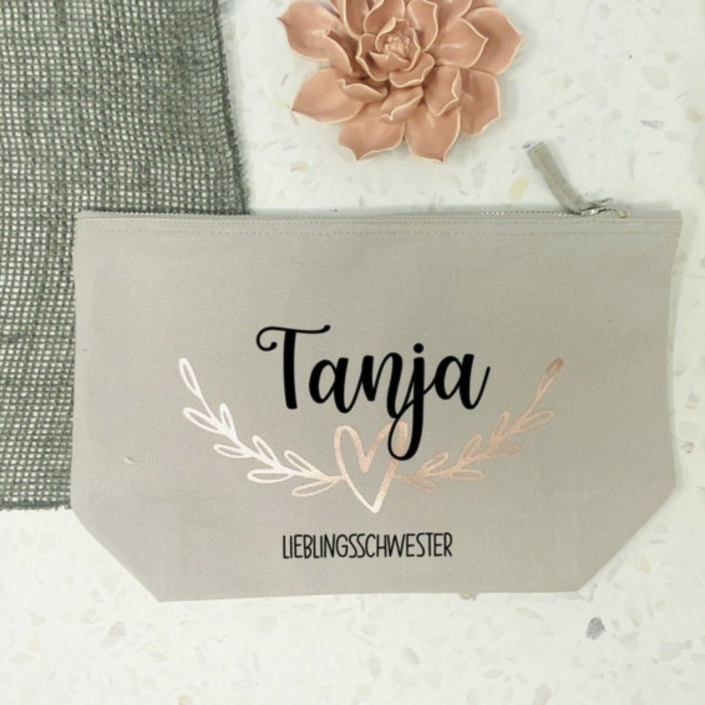 Geschenk für die Schwester - personalisierter Kosmetikbeutel - Schwesterherz Lieblingsschwester beste Schwester