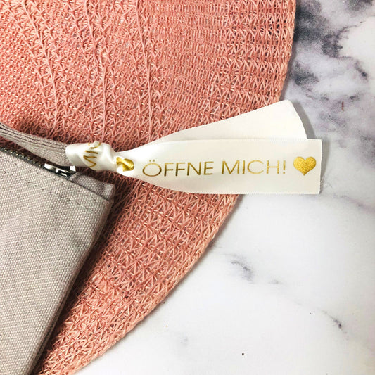 Überraschungsgeschenk - Kosmetikbeutel mit geheimer Nachricht innen - außen mit Name