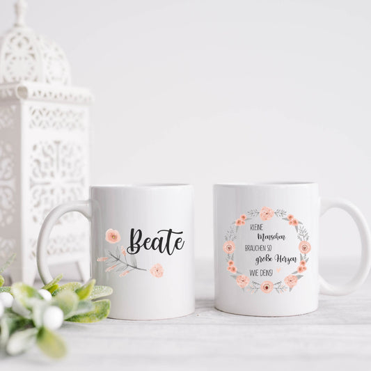 Tasse Kleine Menschen brauchen so groß Herzen wie Deins! - Dankeschön Hebamme Kindergarten - Geschenk Erzieherin Tagesmutter Lehrerin