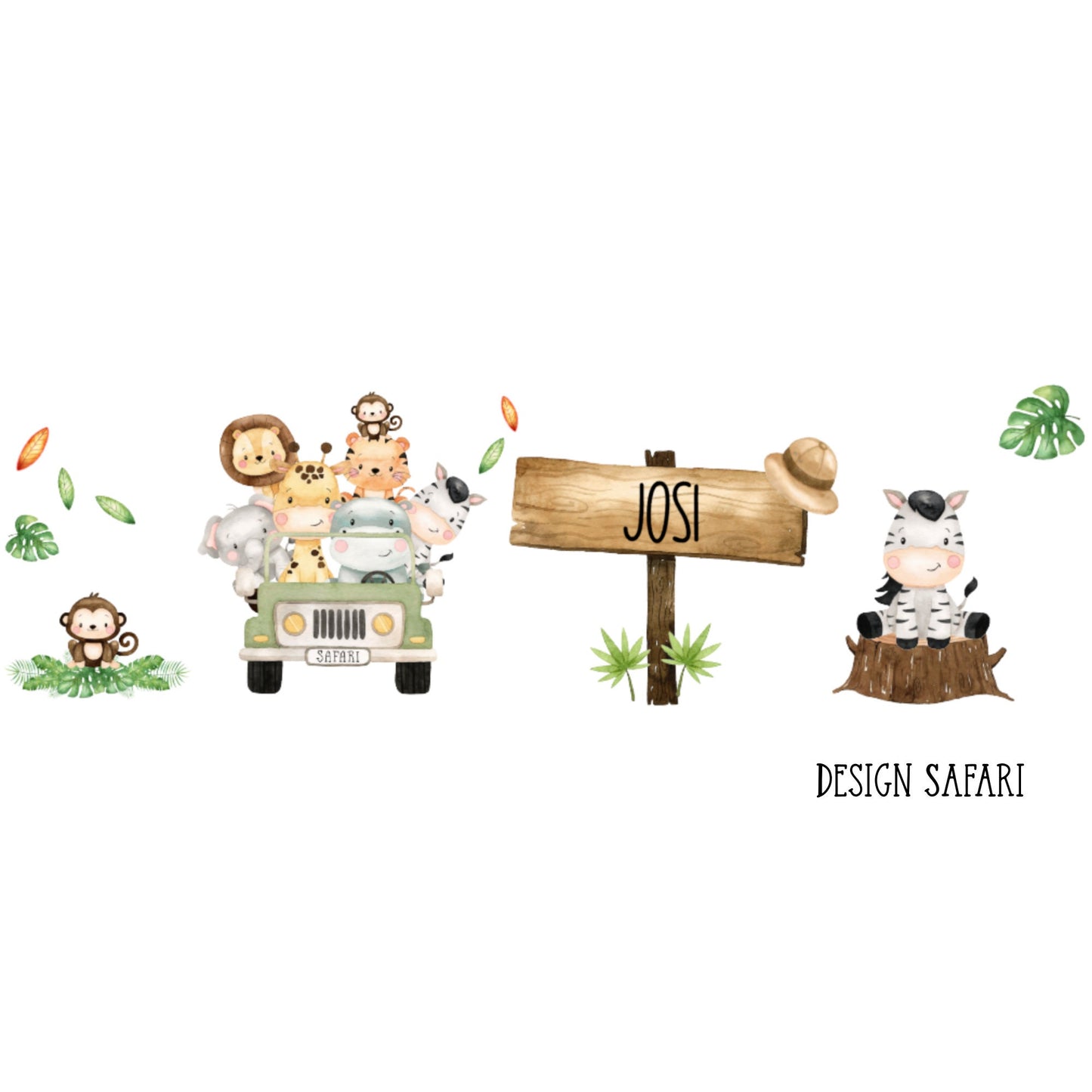 Spardose mit Name - personalisiert - Einschulung Geburt - Safari Tiere