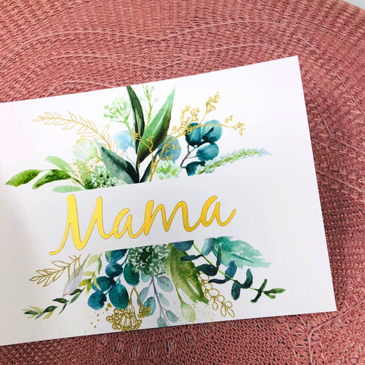 Karte Rubbelkarte DIY zum selber beschriften - personalisiert - Grün Gold