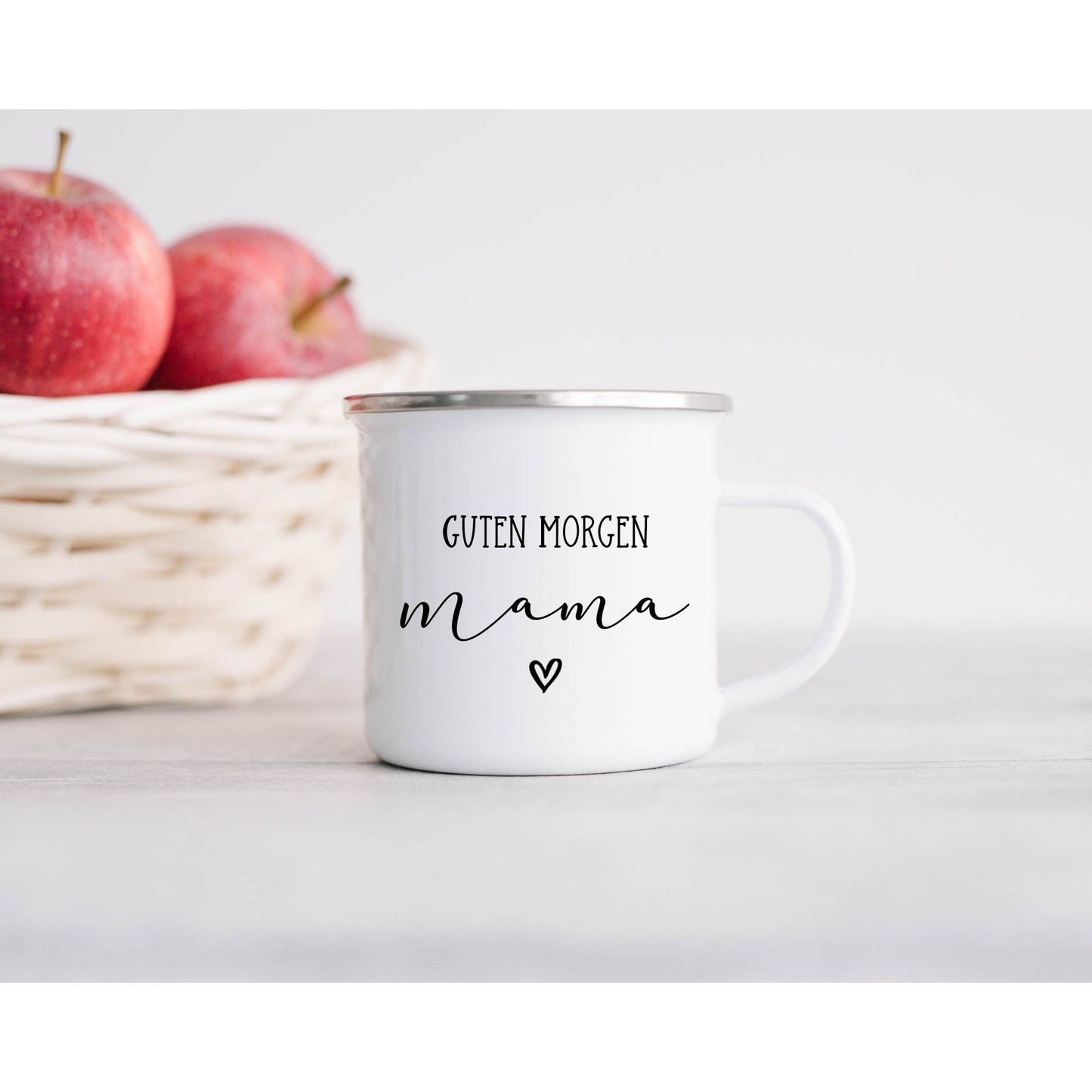 Geschenk Mama Muttertag Geburt - Tasse Emailletasse Becher Guten Morgen Mama