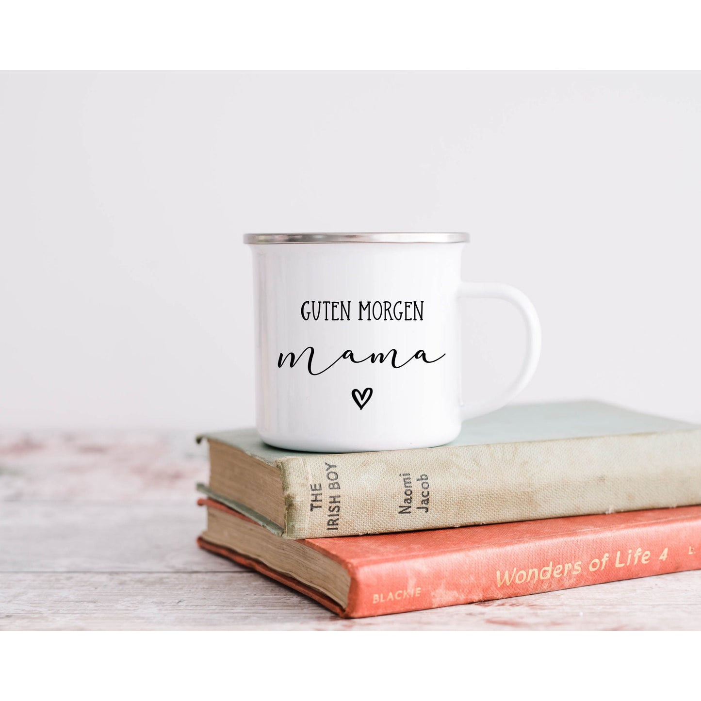 Geschenk Mama Muttertag Geburt - Tasse Emailletasse Becher Guten Morgen Mama