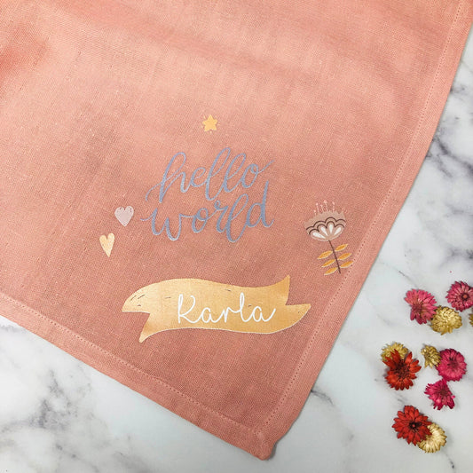 Mulltuch Spucktuch Baby - personalisiert mit Name - 3 Designs - Organic Cotton