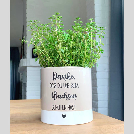Danke, dass du UNS beim Wachsen geholfen hast - Aufkleber für den Blumentopf - Erzieher Geschenk, Danke für Kindergarten