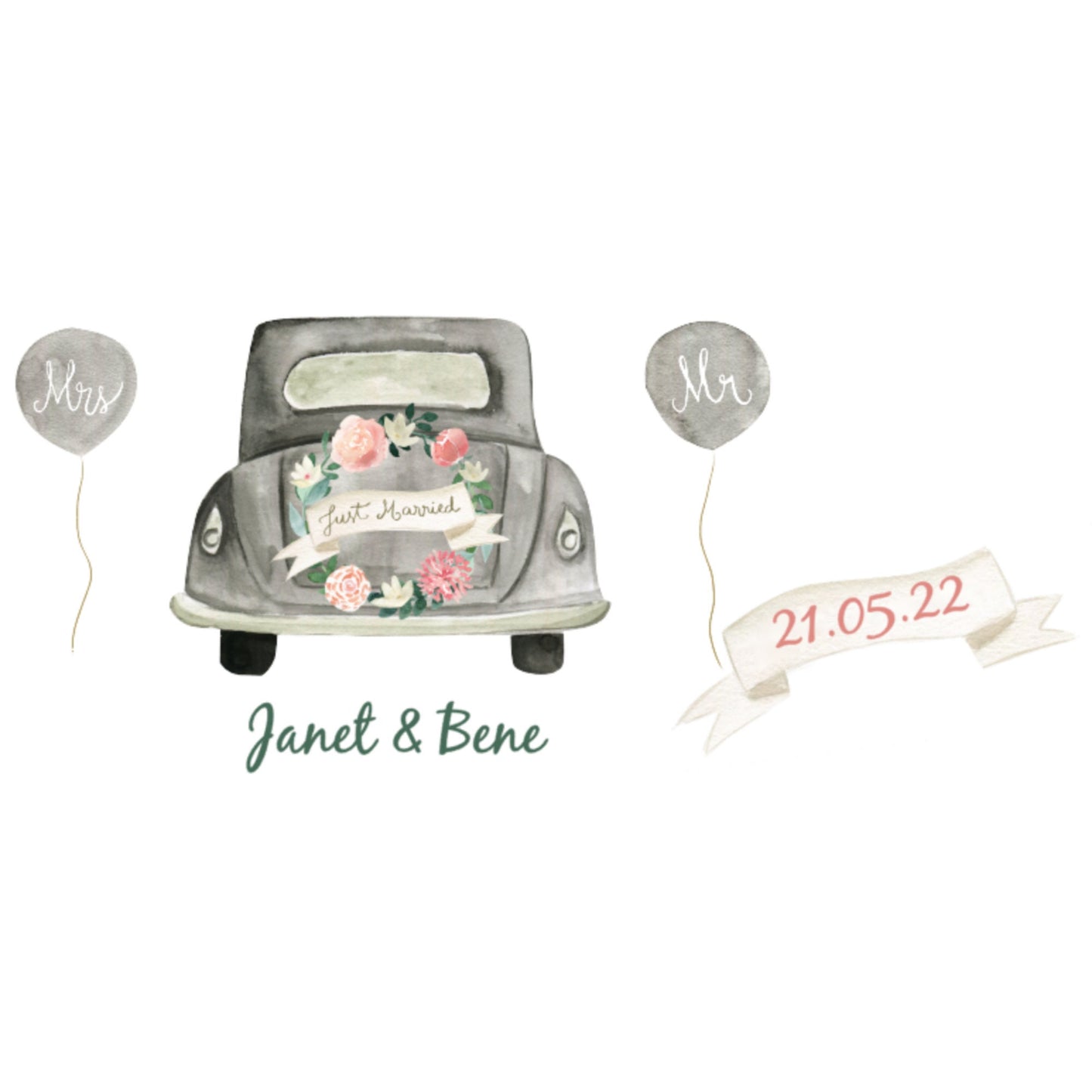 Spardose Boho Hochzeit Geschenk - personalisiert - mit Namen Brautpaar - Geldgeschenk - Honey Moon