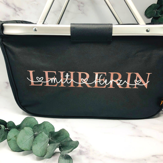 Personalisierter Einkaufskorb "Lehrerin mit Herz" – Ein persönliches Geschenk für besondere Lehrkräfte
