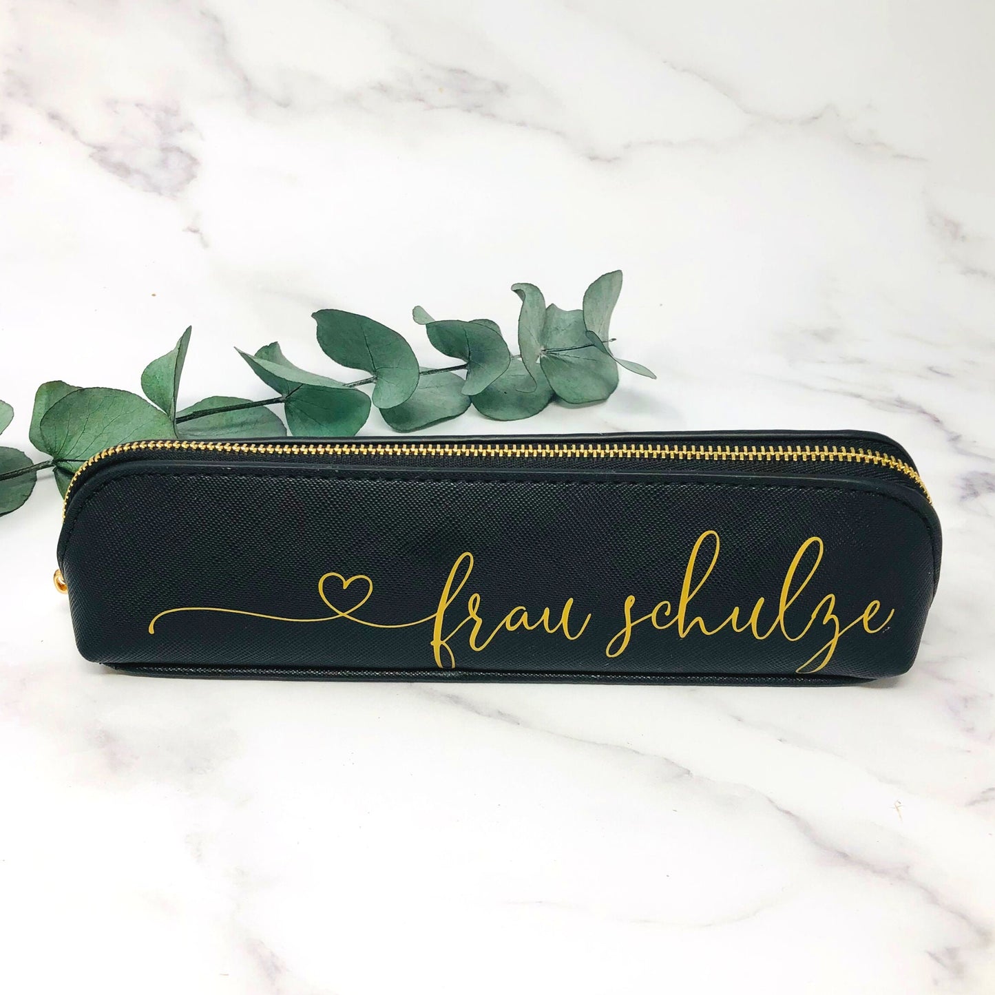 Personalisiertes Mäppchen Name - Geschenk Einschulung - Federmäppchen - Stifteetui - Geschenk - Lehrer Abschiedsgeschenk - Schwarz