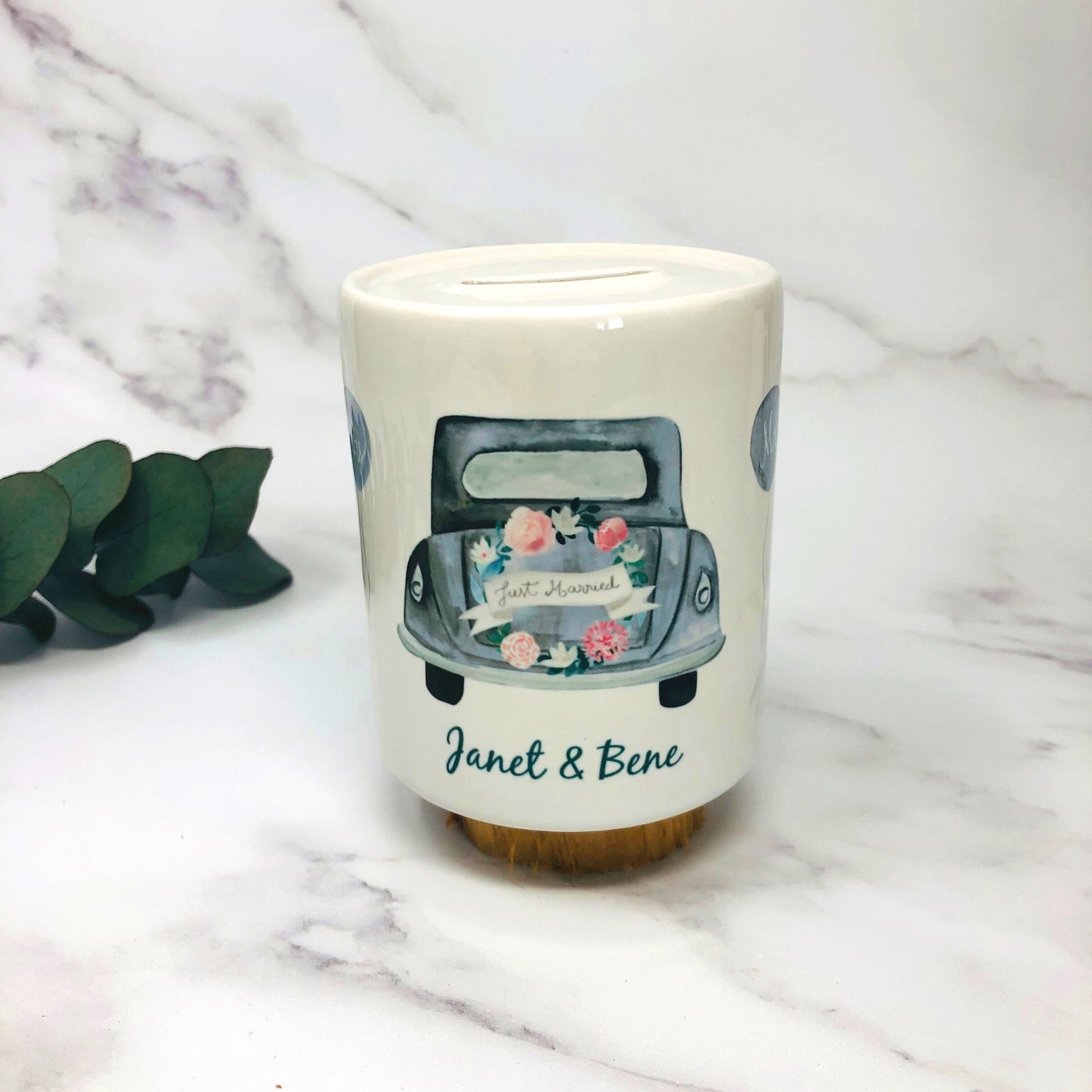 Spardose Boho Hochzeit Geschenk - personalisiert - mit Namen Brautpaar - Geldgeschenk - Honey Moon