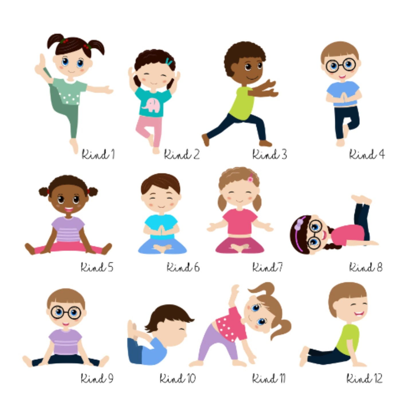 Thermoskanne Trinkflasche personalisiert mit Yoga Kids und Namen - toll für Schule, KiTa - Sportunterricht