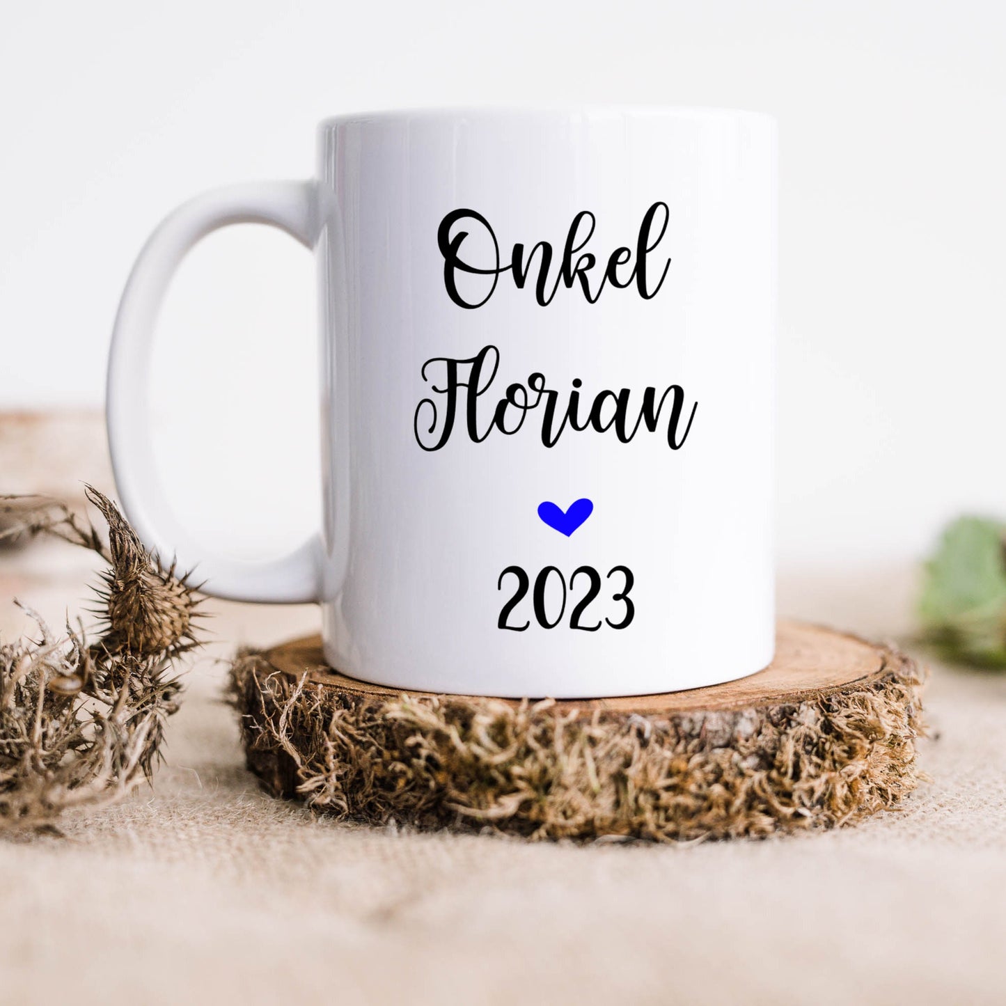 Tasse Onkel 2025 2026 personalisiert - Schwangerschaftsverkündung Geschenk Bruder auch mit Namen