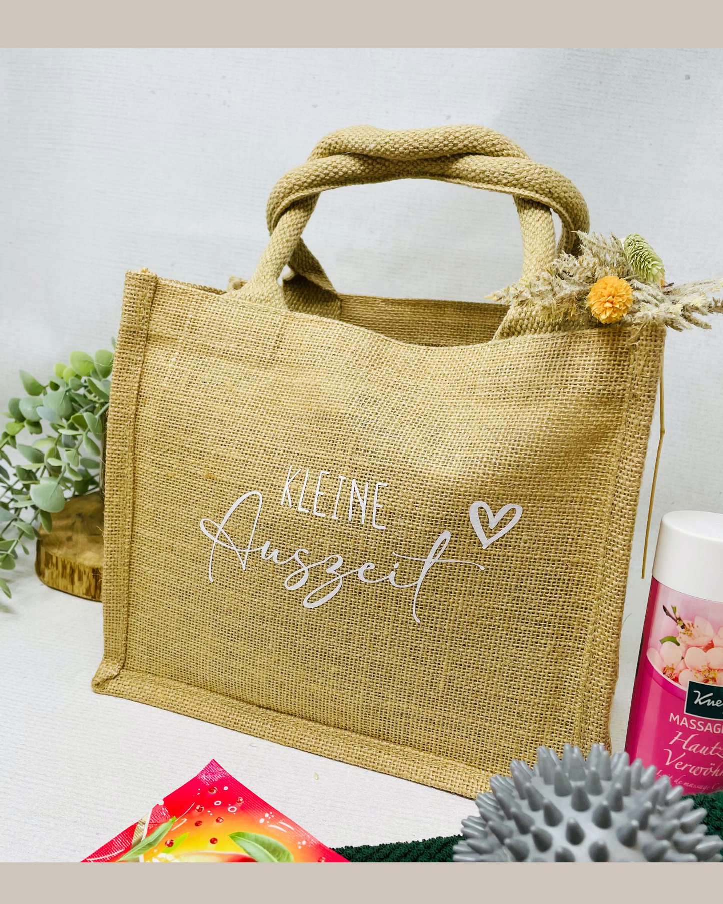 Jutetasche „Kleine Auszeit“ – perfekte Geschenkidee für Frauen, Mamas & Freundinnen