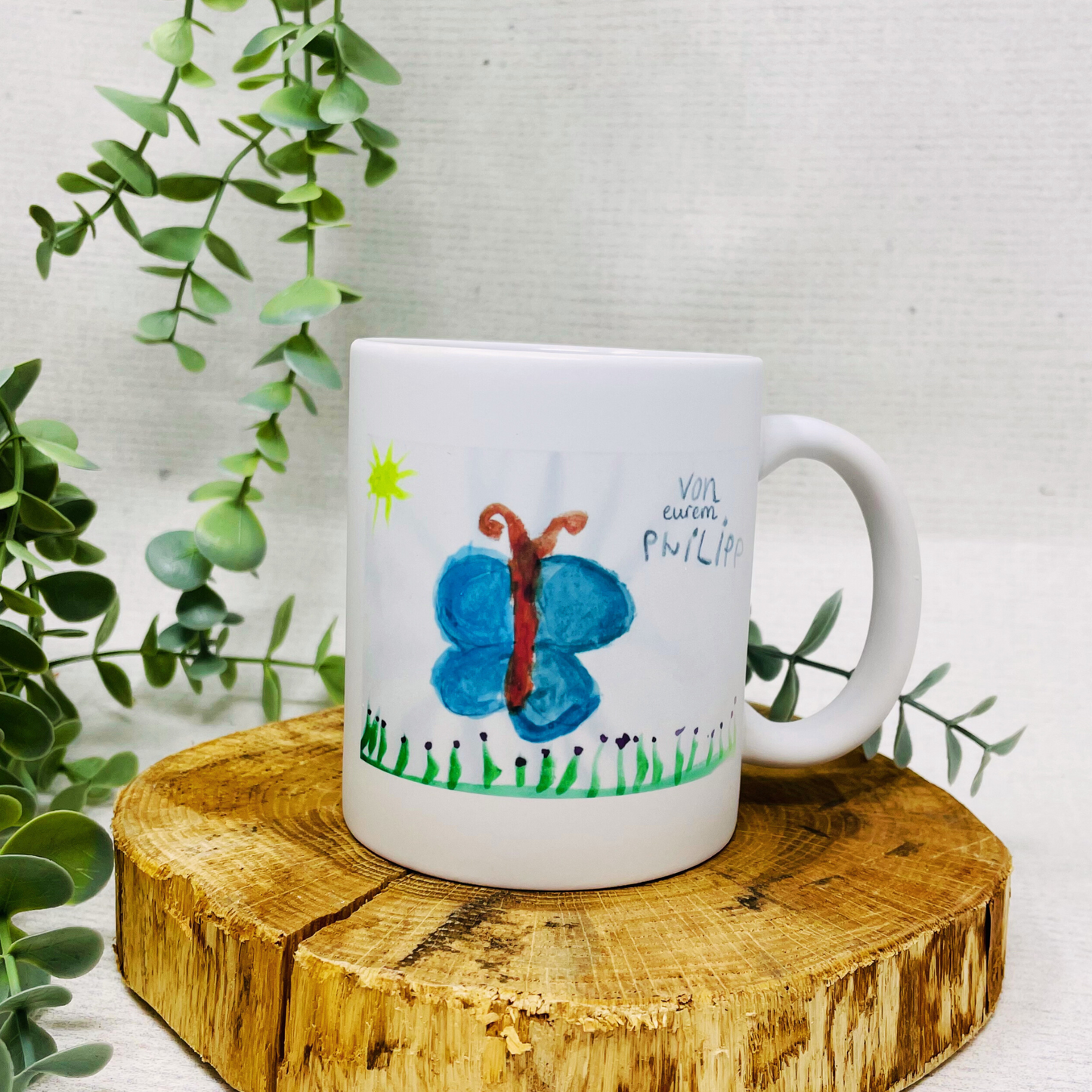 Kaffeetasse mit selbstgemaltem Bild - für Erzieherin oder Lehrerin - Geschenk zum Abschied aus der Schule - persönliches Geschenk DIY