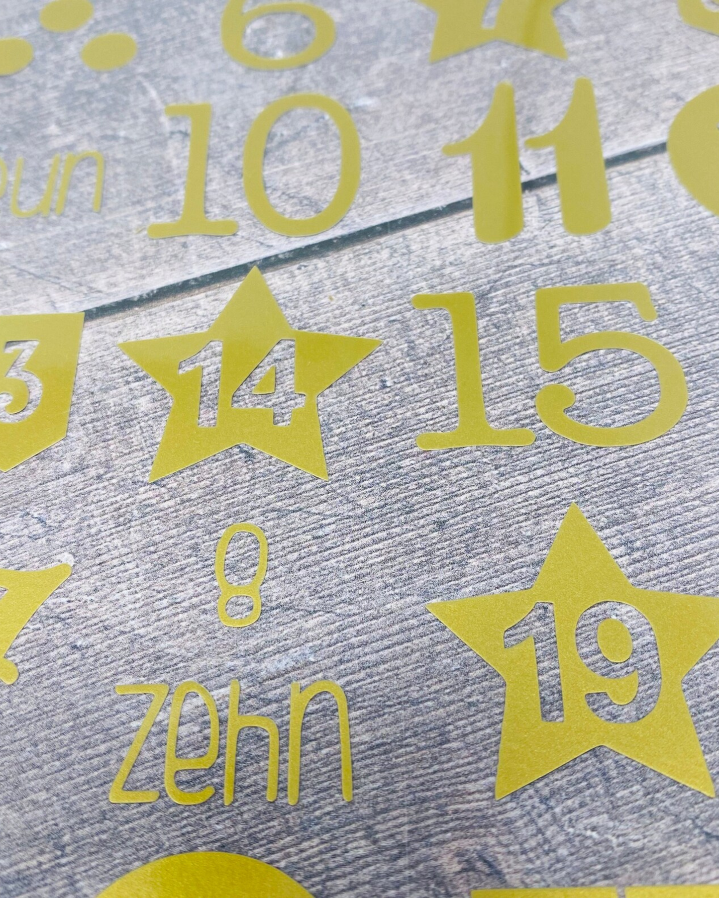 Zahlen 1–24 zum Aufbügeln für DIY Adventskalender Zahlen 1–24 zum Aufbügeln in rot gold silber schwarz, Handmade