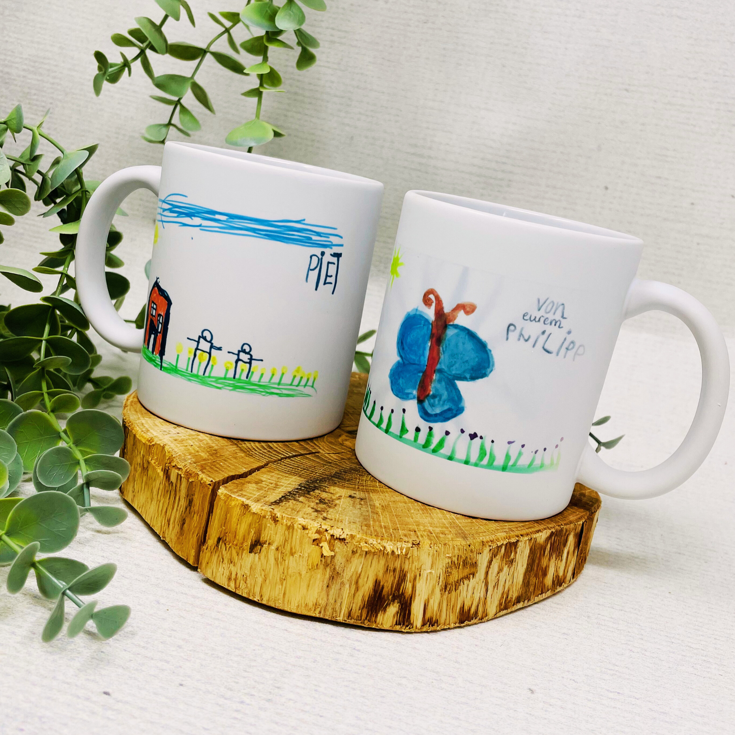 Kaffeetasse mit selbstgemaltem Bild - für Erzieherin oder Lehrerin - Geschenk zum Abschied aus der Schule - persönliches Geschenk DIY