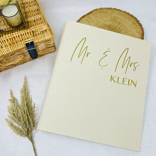 Personalisierter Leinen-Ordner für Hochzeit - Hochwertige Dokumentenmappe für stilvolle Aufbewahrung