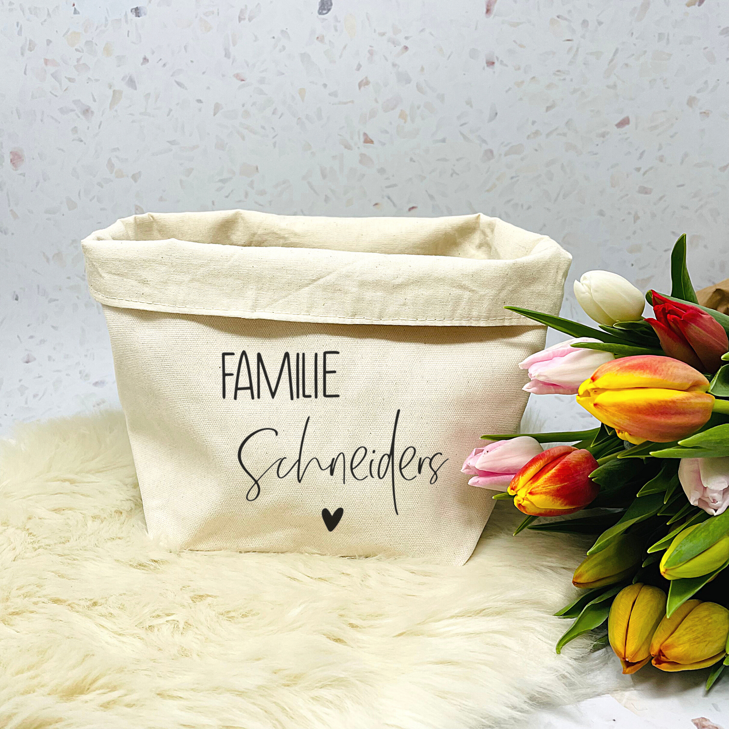 Brotkorb Aufbewahrungskorb Familie - Frühstück - Brunch - Geschenk Einladung Einweihung