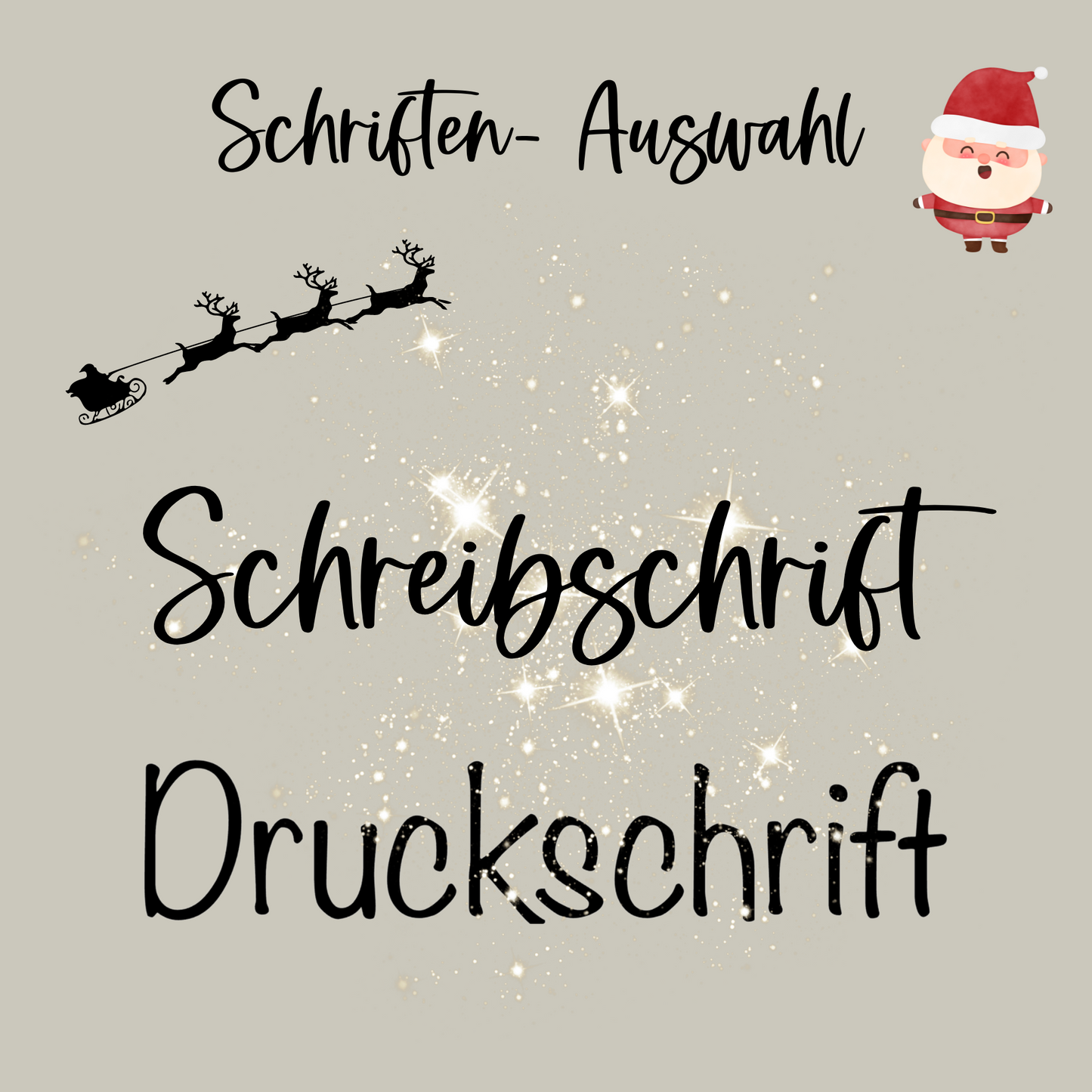 Weihnachtsstrumpf Nikolausstiefel zum Hängen - personalisiert mit Namen - 4 Designs - beige