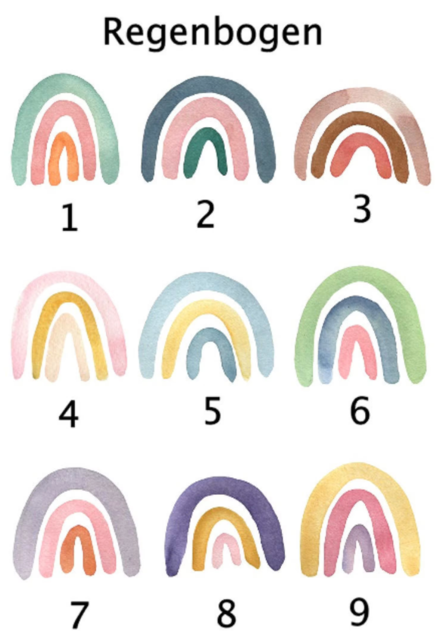 Spardose mit Name - personalisiert - Einschulung Geburt - 9 Regenbogen zur Auswahl Aquarell
