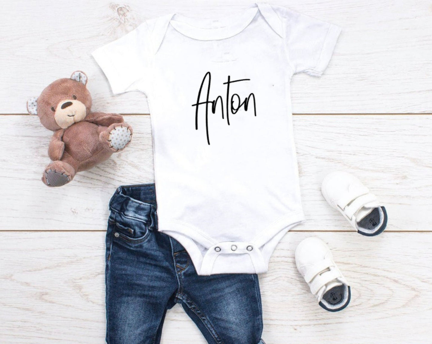 Personalisierter Babybody mit NAMEN - ideales Geschenk zur Geburt - für Mädchen und Jungen
