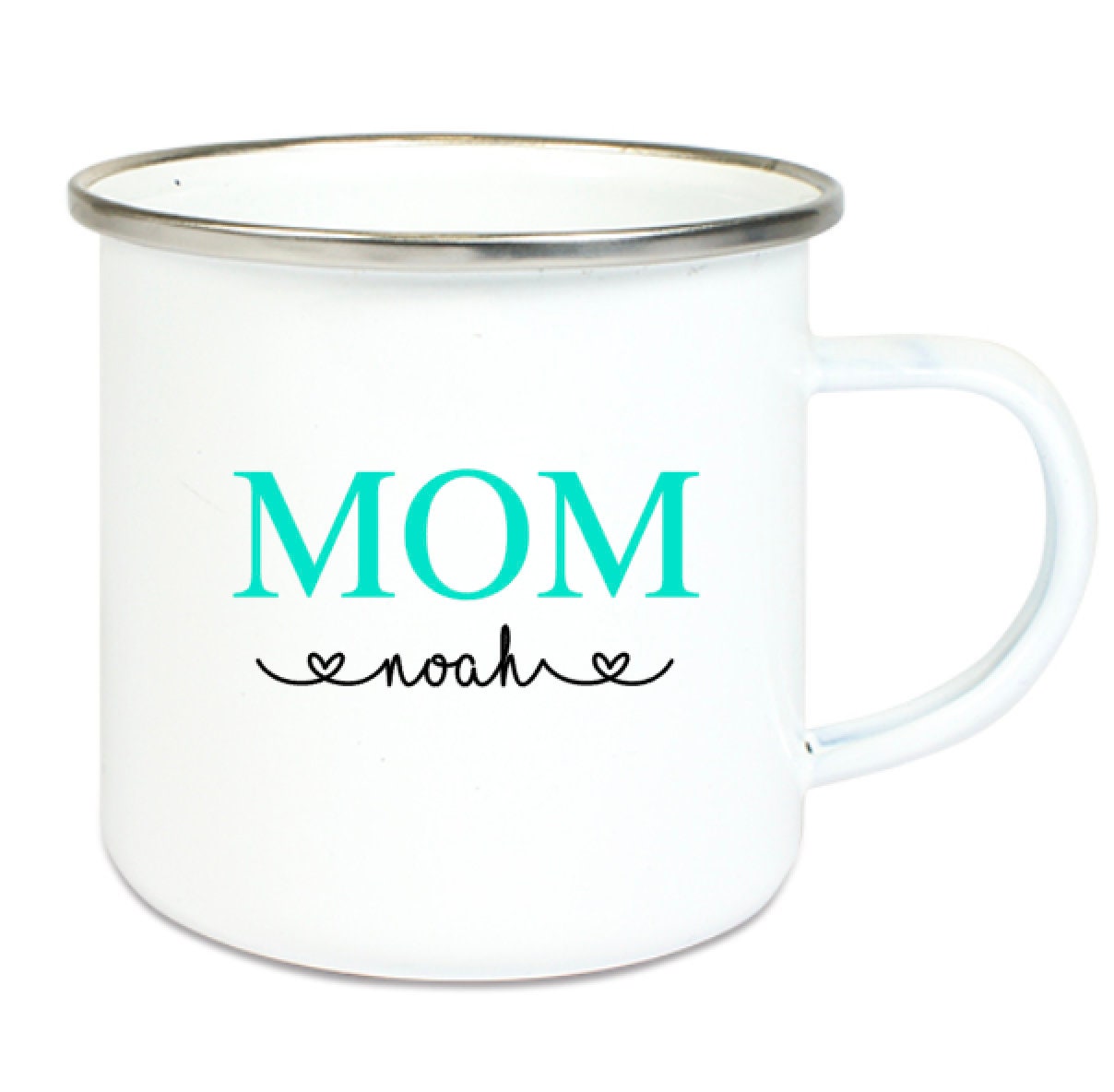 Mom Tasse Emaille personalisiert mit Namen - Farbe wählbar - Kaffeetasse Becher - Geschenk Mama