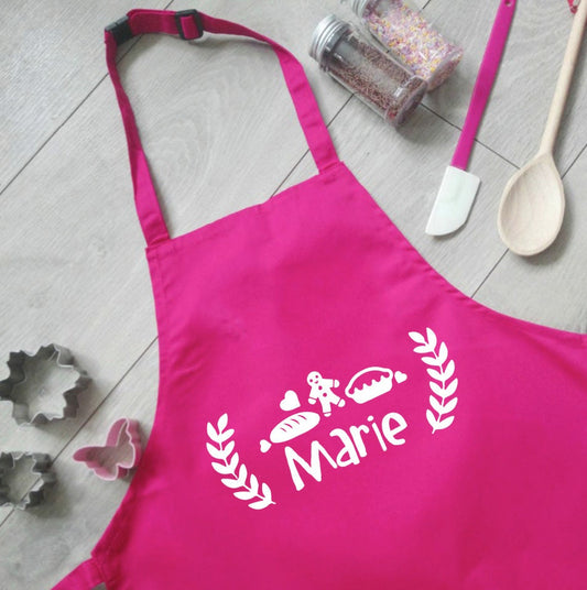 Kinderschürze personalisiert - viele Farben - Design Weihnachtsbäckerei mit Namen - auch für Erwachsene!