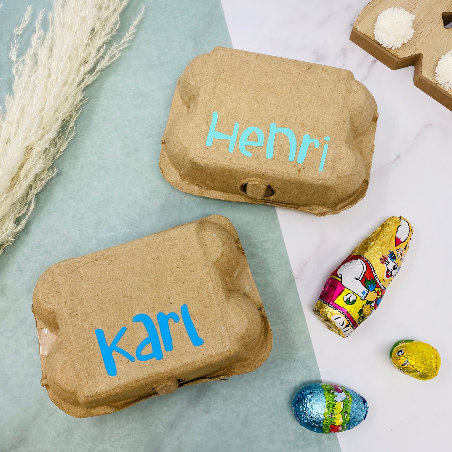 Ostergeschenk für Kinder - Kreide Set Osterei im personalisierten Eierkarton