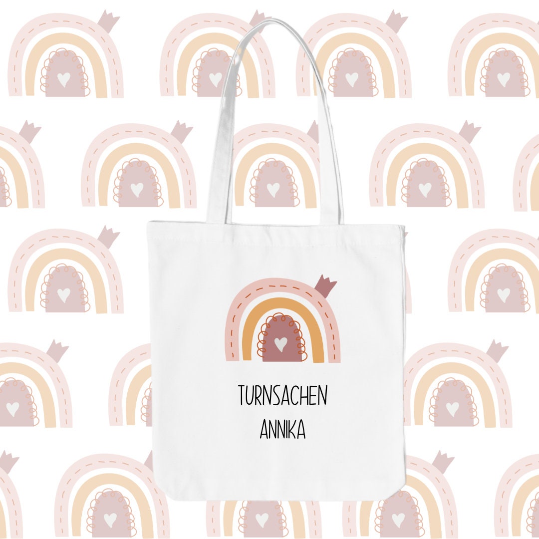 Wechselwäsche Beutel Kind - personalisiert - Einhorn Regenbogen Floral Designs!