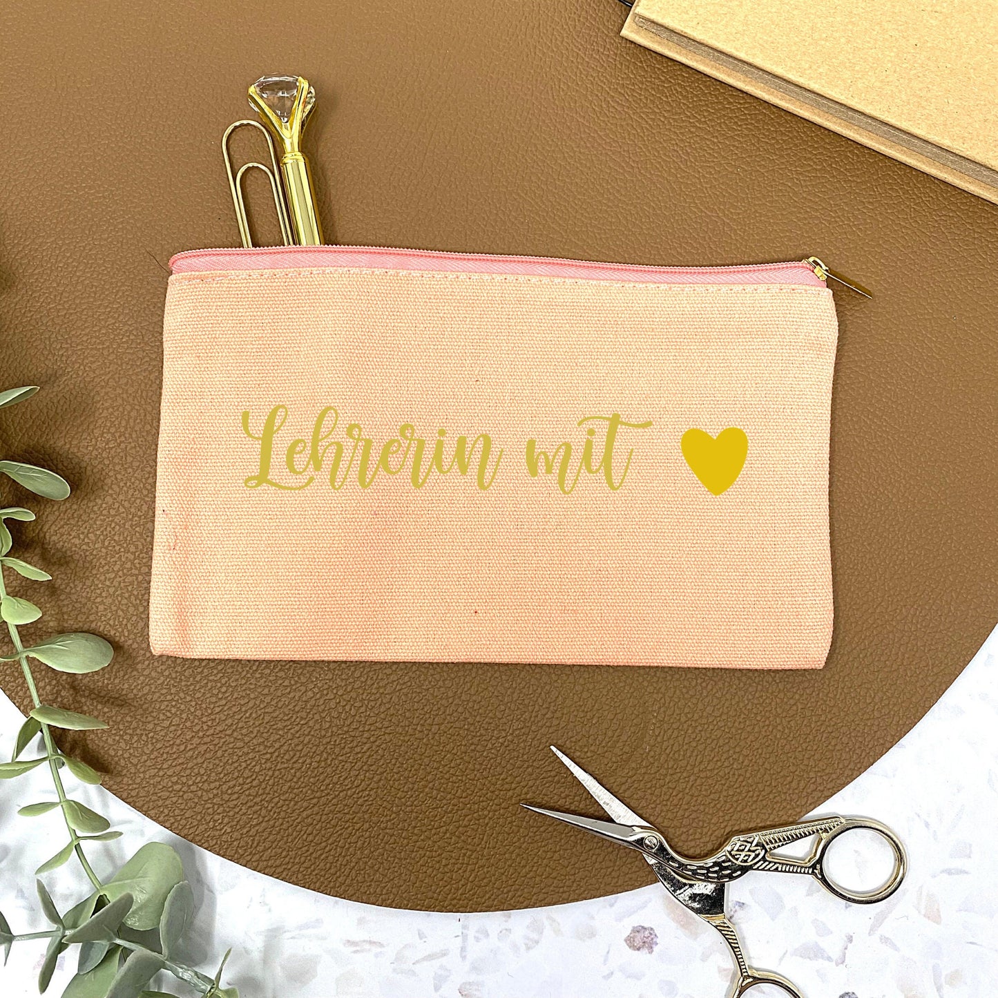 Mäppchen 2 Stück - Geschenk Erzieherin personalisiert - 5 Farben - Stiftemäppchen als Abschiedsgeschenk auch für die Lehrerin