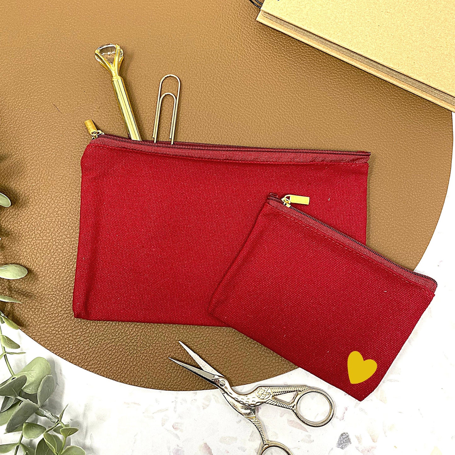 Federmäppchen Lehrerin mit Herz - personalisiert - 5 Farben -Stiftemäppchen Federtasche  als Abschiedsgeschenk Lehrer