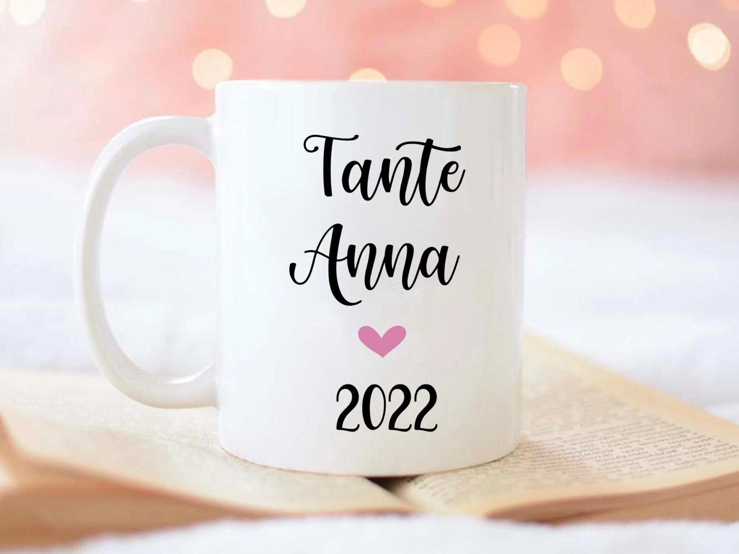 Tasse Tante 2024 personalisiert - Schwangerschaftsverkündung Geschenk Schwester auch mit Namen