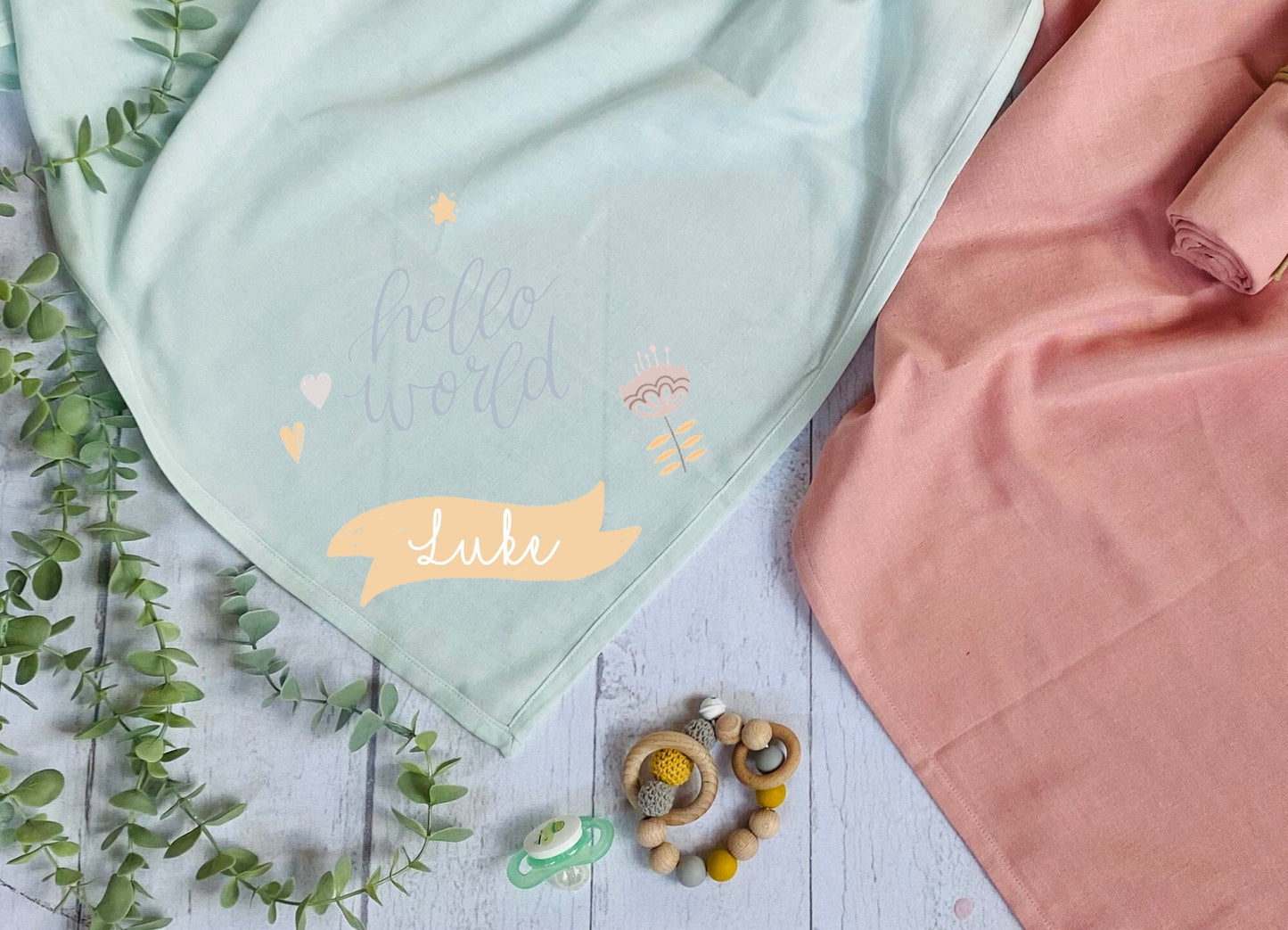 Mulltuch Spucktuch Baby - personalisiert mit Name - 3 Designs - Organic Cotton