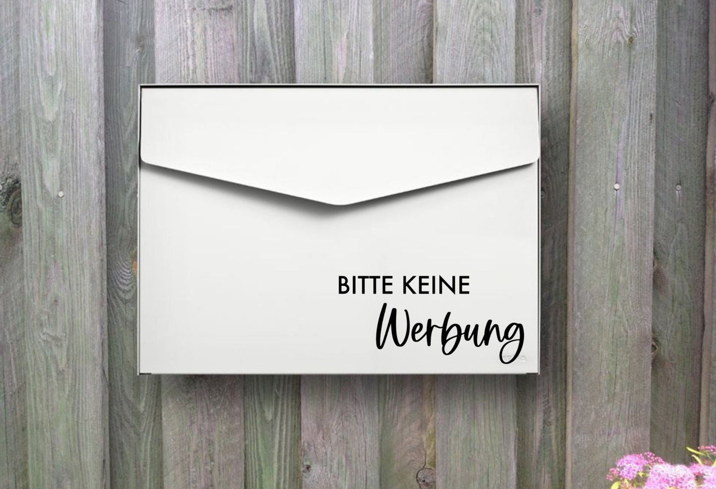 Aufkleber Briefkasten "Bitte keine Werbung" in verschiedenen Größen - weiß oder schwarz, Design 2